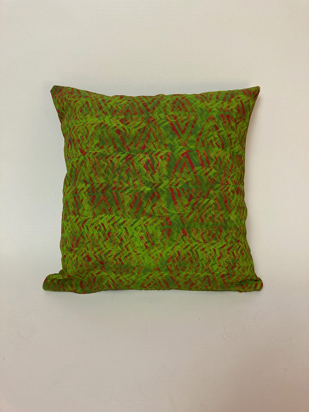 Cushion cover potato print green and red