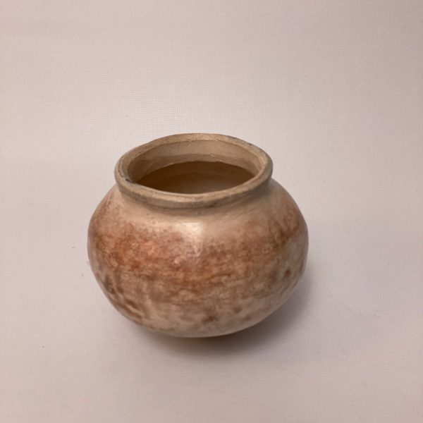 Plant pot, barrel fired with oxides